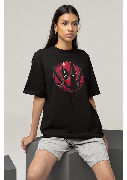 Deadpool Marvel Film Karakteri Baskılı Unisex Oversize Tişört fiyatları