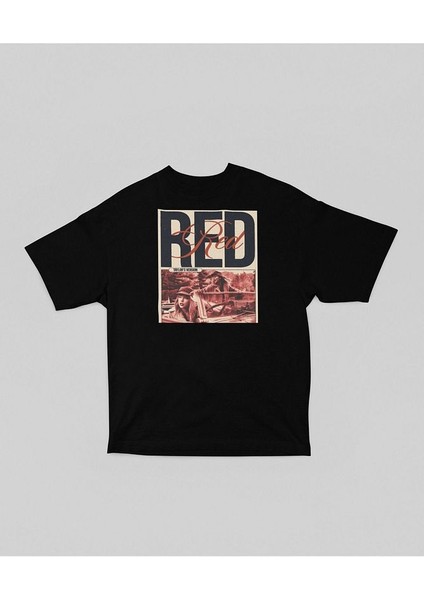 Taylor's Version Red Baskılı Tişört, Oversize Şarkıcı Taylor Swift Tişört