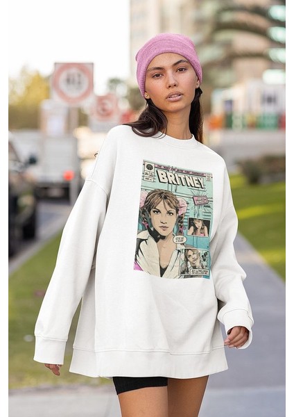 Britney Spears Baskılı Unisex Oversize Şarkıcı Sweatshirt