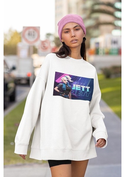Jett Baskılı Unisex Oversize Valoorant Sweatshirt fiyatları