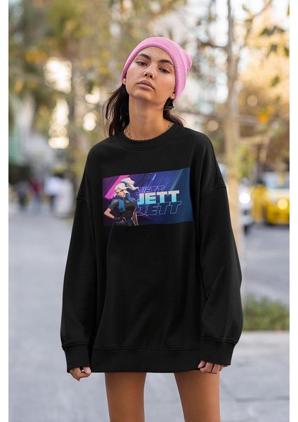 Jett Baskılı Unisex Oversize Valoorant Sweatshirt fiyatları