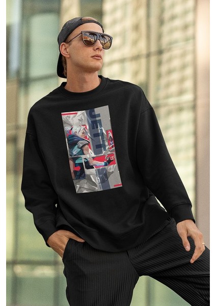 Jett Karakter Baskılı Unisex Oversize Valoorant Sweatshirt