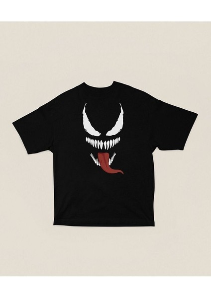Oversize Venom Film Karakteri Baskılı Tişört modelleri
