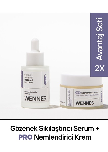 | Prebiyotik Serum + Pro Nemlendirici Krem Avantajlı Set | Niasinamid, Çinko Pca, Çörek Otu Özü