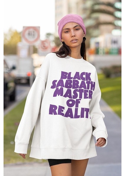 Black Sabbath Master Of Reality Yazılı Unisex Oversize Rock Metal Sweatshirt