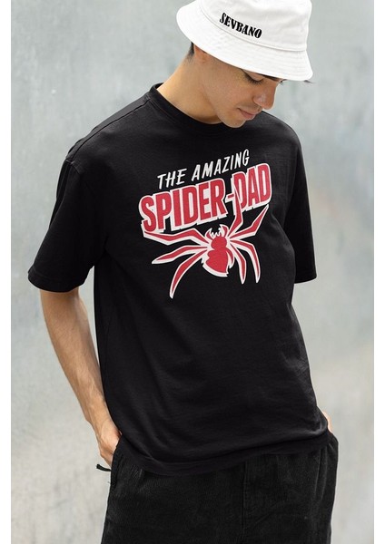 Marvel The Amazing Spider-Dad Baskılı Tişört, Oversize Örümcek Adam Tişört