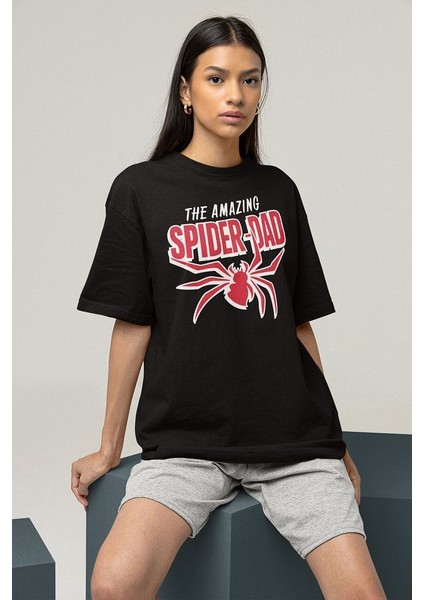 Marvel The Amazing Spider-Dad Baskılı Tişört, Oversize Örümcek Adam Tişört