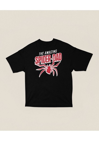 Marvel The Amazing Spider-Dad Baskılı Tişört, Oversize Örümcek Adam Tişört