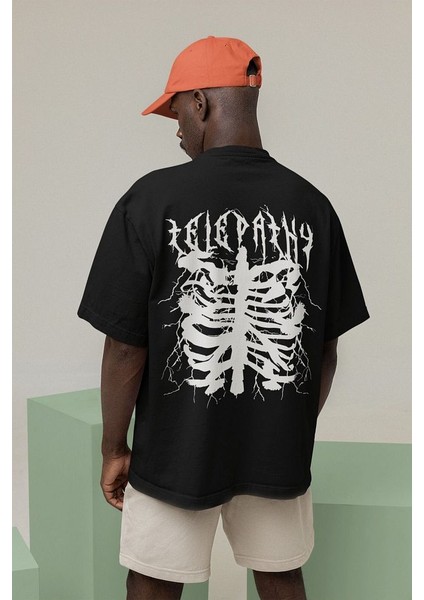 Resilience Şimşek Baskılı Unisex Tişört, Oversize Özel Tasarım Tişört