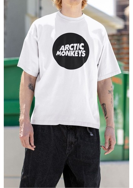 Arctic Monkeys Logo Baskılı Tişört, Oversize Müzik Grubu Tişört