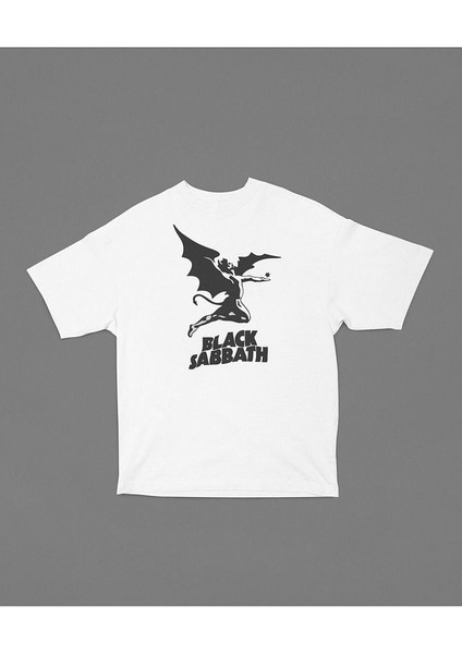 Black Sabbath Müzik Grubu Baskılı Oversize Tişört modelleri