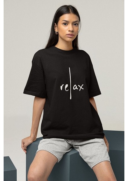 Cool Relax Yazılı Oversize Tişört
