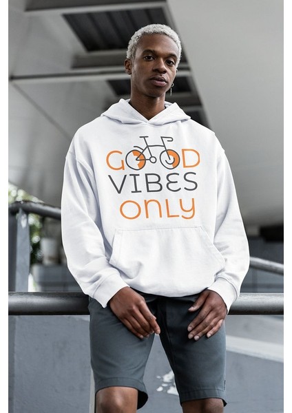 Good Vibes Only Yazılı Unisex Oversize Hoodie