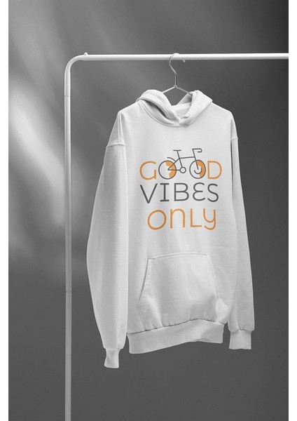 Good Vibes Only Yazılı Unisex Oversize Hoodie