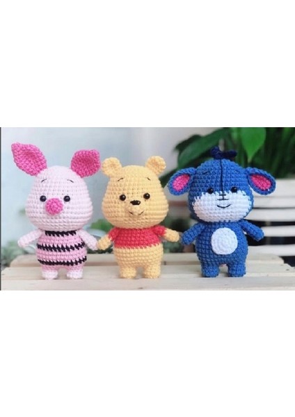 3'lü Örgü Oyuncaklar (Winniethepooh+ Piglet+ Eeyore) fiyatları