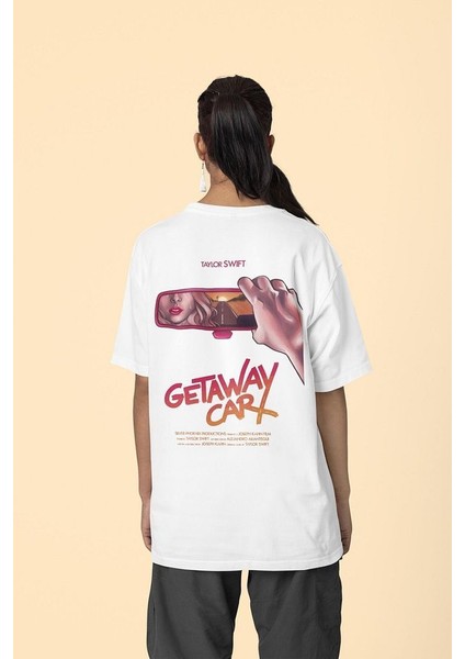 Getaway Car Şarkı Taylor Swift Baskılı Tişört, Oversize Şarkıcı Tişört