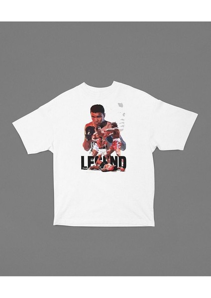 Legend Muhammed Ali Clay Baskılı Tasarım Tişört, Oversize Efsane Boksör Tişört