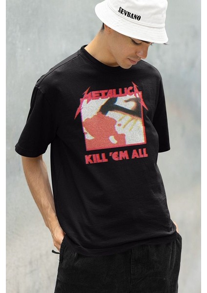 Berserk Kill 'em All Baskılı Tasarım Tişört, Oversize Anime Tişört