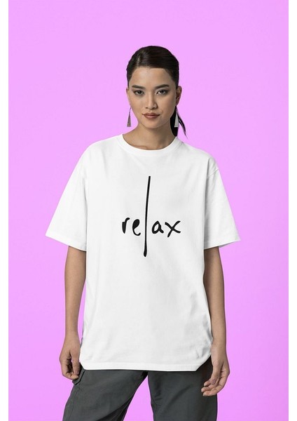 Cool Relax Yazılı Oversize Tişört