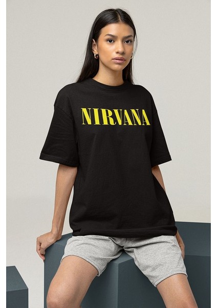 Nirvana Baskılı Oversize Müzik Grubu Tişört