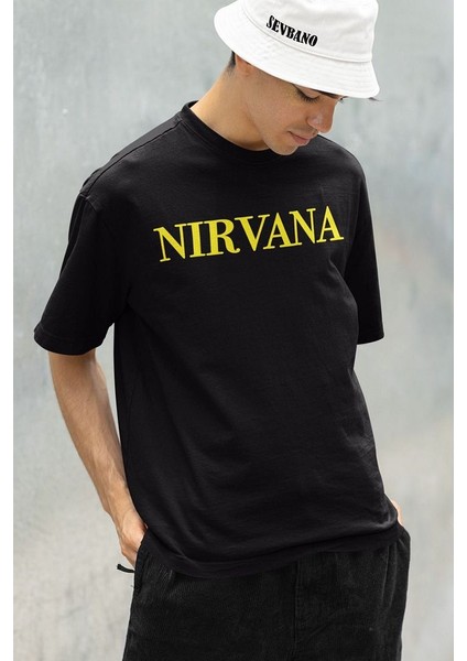 Nirvana Baskılı Oversize Müzik Grubu Tişört