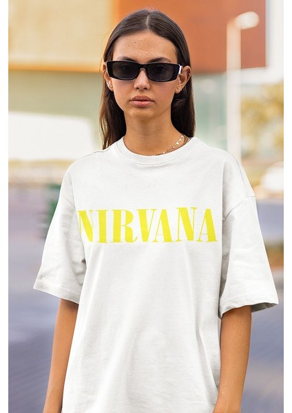 Nirvana Baskılı Oversize Müzik Grubu Tişört
