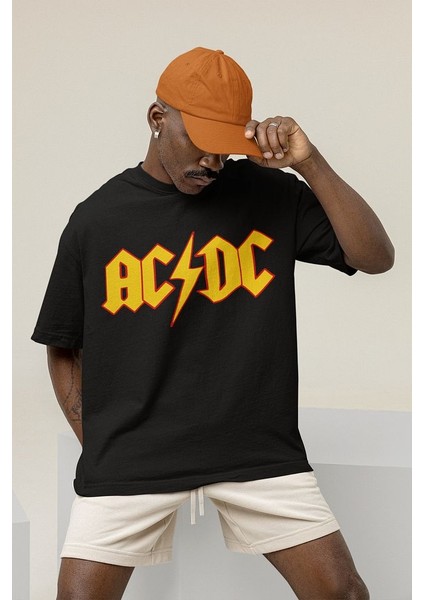 Highway To Hell Ac Dc Baskılı Oversize Rock Metal Müzik Grubu Tişört