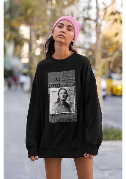 Taylor Swift Şarkıcı Baskılı Unisex Oversize Tasarım Sweatshirt