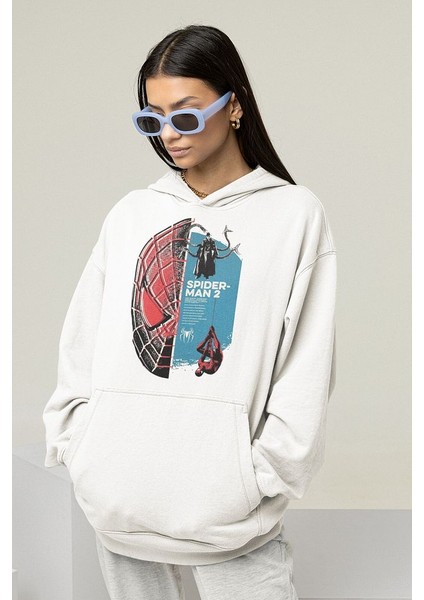 Spider-Man Baskılı Unisex Oversize Örümcek Adam Hoodie