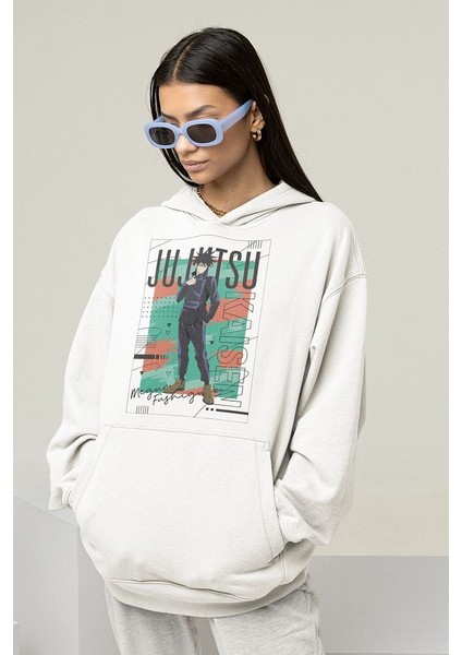 Jujutsu Kaisen Anime Karakter Baskılı Unisex Oversize Hoodie