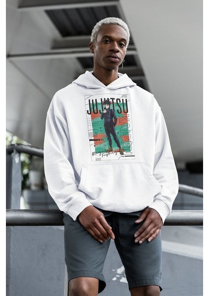 Jujutsu Kaisen Anime Karakter Baskılı Unisex Oversize Hoodie fiyatları