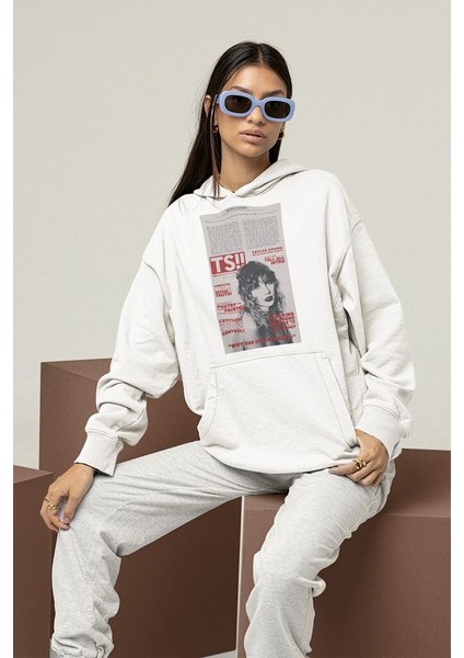 Ts !!! Taylor Swift Gazete Temalı Unisex Oversize Hoodie