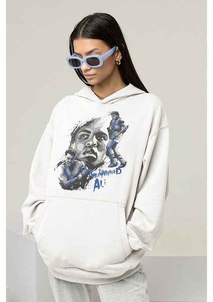 Muhaammed Alii Clay Baskılı Unisex Oversize Efsane Boksör Hoodie fiyatları