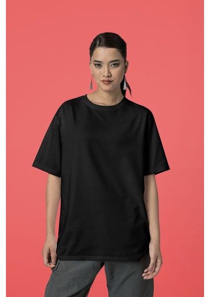 Oversize Baskısız Basic Tişört