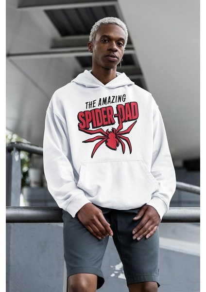 The Amazing Spider-Dad Baskılı Unisex Oversize Örümcek Adam Hoodie