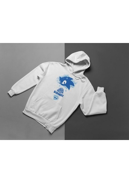 Tasarım Sonic Baskılı Unisex Oversize Çizgi Film Hoodie modelleri
