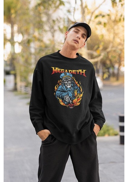 Megadeth Baskılı Unisex Oversize Rock Metal Müzik Grubu Sweatshirt