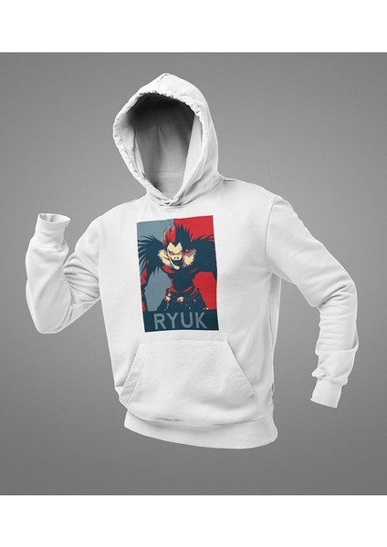 Ryuk Anime Karakter Baskılı Unisex Oversize Hoodie