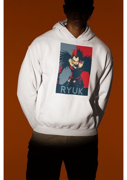 Ryuk Anime Karakter Baskılı Unisex Oversize Hoodie fiyatları