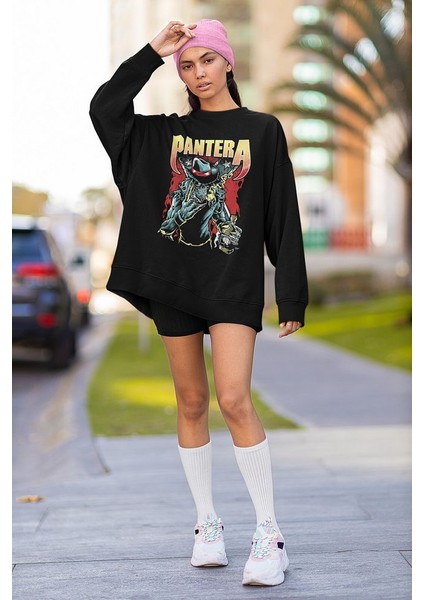 Pantera Baskılı Unisex Oversize Müzik Grubu Sweatshirt fiyatları