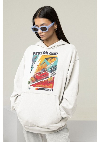 Piston Cup Cars 95 Baskılı Unisex Oversize Arabalar Çizgi Film Hoodie fiyatları