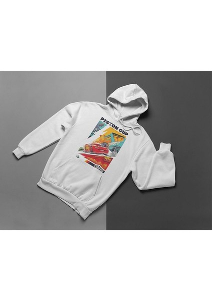 Piston Cup Cars 95 Baskılı Unisex Oversize Arabalar Çizgi Film Hoodie modelleri