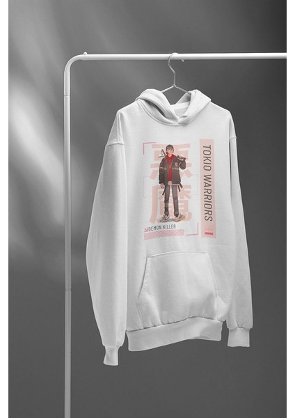 Tokyo Warriors Demon Killer Baskılı Unisex Oversize Hoodie