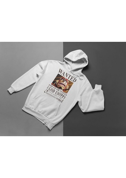 God Usopp Baskılı Unisex Oversize Anime Hoodie