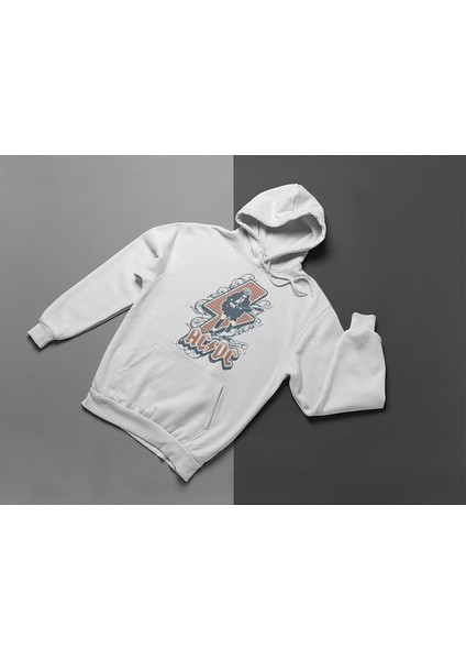 Ac Dc Müzik Grubu Baskılı Unisex Oversize Tasarım Hoodie