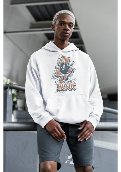 Ac Dc Müzik Grubu Baskılı Unisex Oversize Tasarım Hoodie modelleri