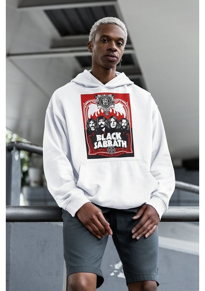 Black Sabbath Müzik Grubu Baskılı Unisex Oversize Rock Metal Hoodie modelleri