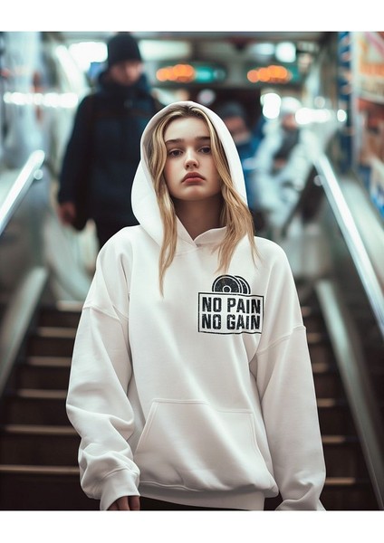 No Pain No Gain Yazılı Unisex Oversize Gym Fitness Hoodie fiyatları