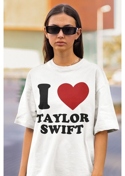 I Love Taylor Swift Yazılı Oversize Tişört, Tişört