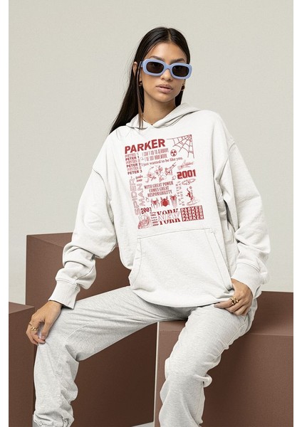Parker Spider-Man Baskılı Unisex Oversize Örümcek Adam Hoodie modelleri